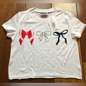 NWT Firehouse Red, White & Blue Bow T-Shirt